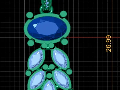 Crimson Elegance Charms Pendant 3D Printable Model 3D print model