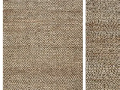 Carpet set 02 - Natural braided jute - 4K 3D model