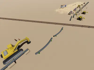 pipe construction simulator Low-poly 3D model