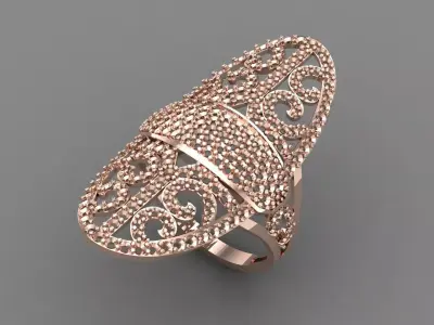 Vintage Womens Diamond Ring Women Rings 3dmodels 3D print model 3D print model get