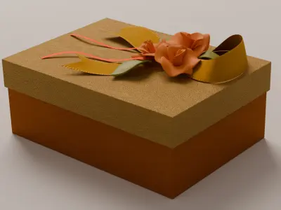 Package for Gift Gold 150 x 210 x 80mm 3D model
