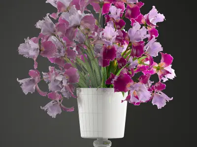 Flower bouquet of iris 3D model