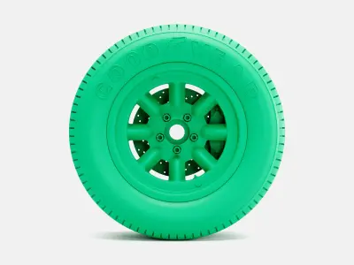 15x8 Minilite Wheel Goodyear Blue Streak 600 Tire  3D print model