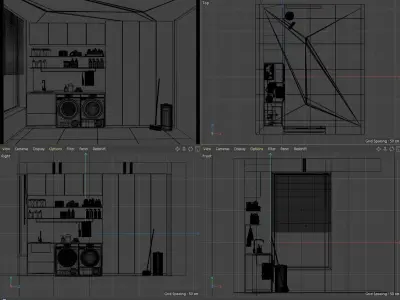 Kitchen Interior Scene 3D model