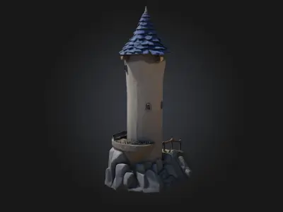 Enchanted Tower  A Mystical Retreat Above the Clouds 3D model