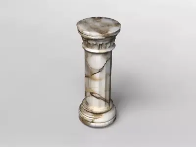 Ornate Polished Marble Pedestal 3D model