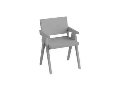 Mid Century Cane Chair 3D model