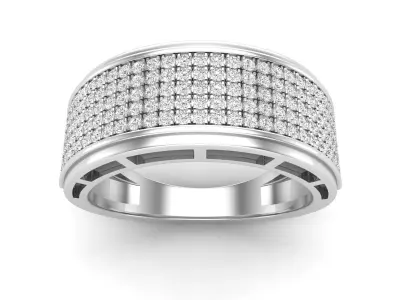 AV 570 Diamond Mens Hip Hop Anniversary Wedding Band 3D print model