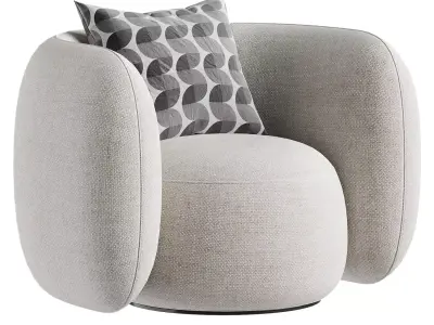 armchair white 2 3D model