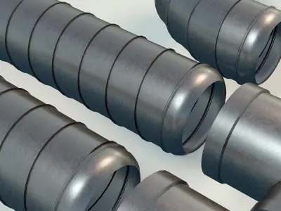 Ventilation System Asset Kit 61 Models underground and ceilings Low-poly 3D model