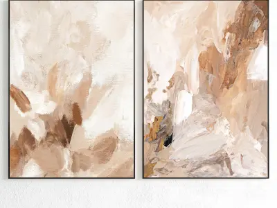 Plaster Two Photo Frame 245 Low-poly 3D model