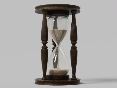Vintage Wooden Hourglass 3D model