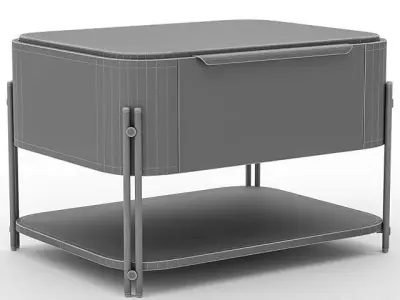 Bamboo Bedside Tables Low-poly 3D model