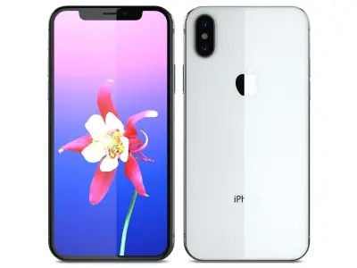 Apple iPhone X iPhone 10 Silver  3D model