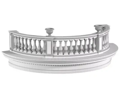 Classic Round balcony 3D model