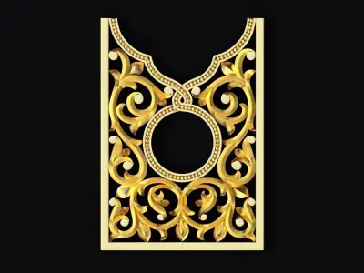 Central decor ornament for furniture 3D model 584