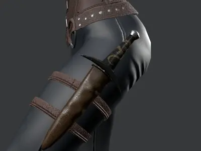 Dagger girl assassin  Low-poly 3D model