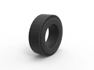 Rear tire of vintage dragster Version 10 Scale 1 to 25 3D print model