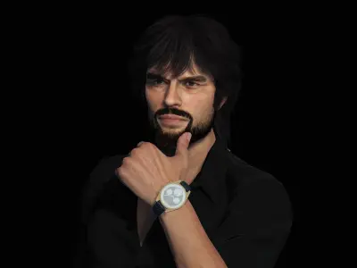 Realistic 3D Alpha Male Character Mafia Man Rigged with Textures 3D model