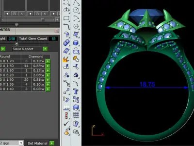 Flower Ring 3D print model