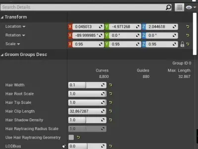 Short Stacked Bob V3 Hairstyle Groom For UE4 Low-poly 3D model