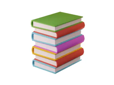 Book Stack 1 With Rig  3D model