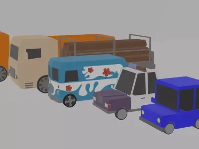 Low Poly Vehicle Pack Low-poly 3D model by ali-cayirpinar
