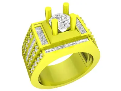 A7707 Korean Style Luxury Diamond Men Fashion Ring 3D print model