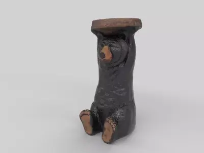 Bear Statue Low-poly 3D model