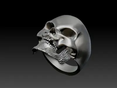 Skull Cigarette Ring 3D print model