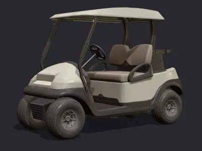 Shuttle Ferry bus sightseeing bus Low-poly 3D model