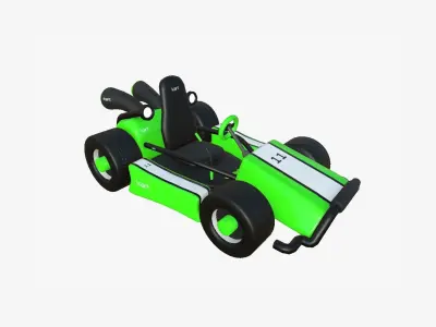 Cartoon Kart I03 Green - Vehicle Racing Design Low-poly 3D model