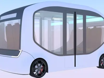 Autonomous minibus concept 3D model