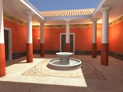 Roman House Interior VR Low-poly 3D model