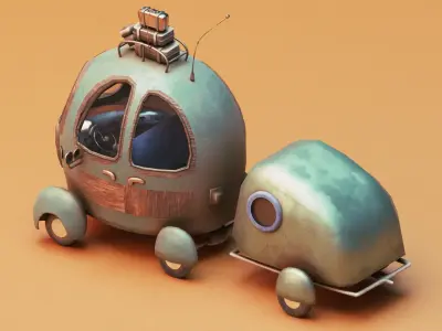 Stylize Car Cartoon Low-poly 3D model