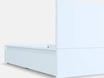 MALM Bed frame high w 2 storage boxes 19 Low-poly 3D model