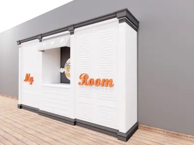 Special design wardrobe group for youth room 3D print model