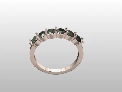 6 stones ring 3D print model