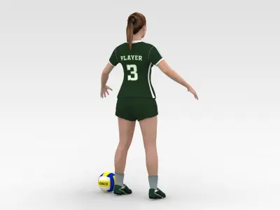 Female Volleyball Player  3D model