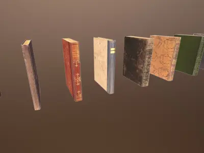 3D Antique Books -PBR Game Ready model Low-poly 3D model