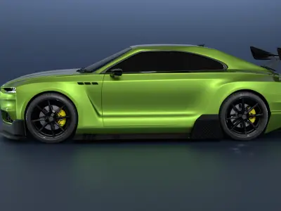 High Performance Green Sports Car 3D Model  Blender Shaded 3D model