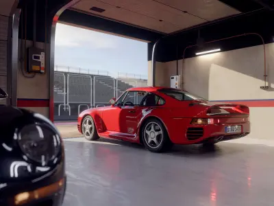 CUSTOM GARAGE CGI SCENE 3D model