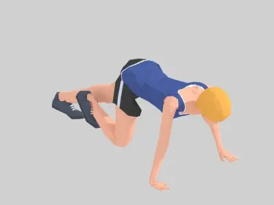 Mountain Climber  Exercise Woman Animation Low-poly 3D model