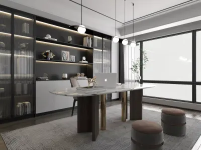 villa decoration Modern Study Home 3D model