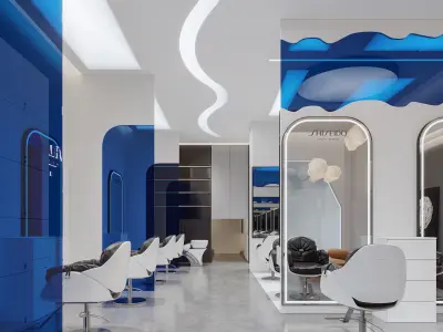 modern hair salon interior 3D model