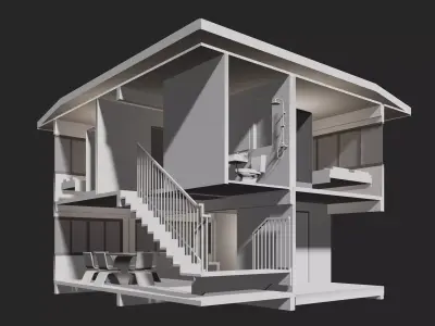House in section cut 25-58 3D model