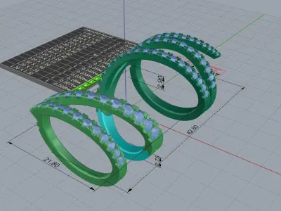 Hinged Diamond Wrap Ring 3D print model