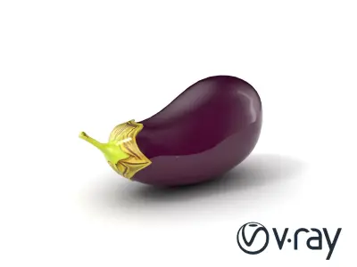Luxurious Glossy Eggplant Model Pack Low-poly 3D model