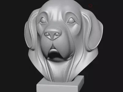 Dog sculpture 3D print model 9