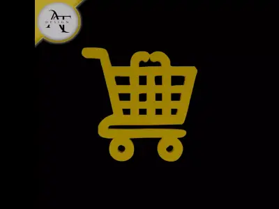 Simple Shopping Cart Symbol - 2D Art Free 3D print model get